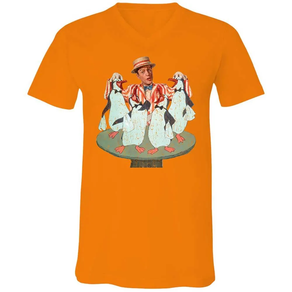 Unisex V-Neck T-Shirt - KMJBCDE2 - Orange - 7