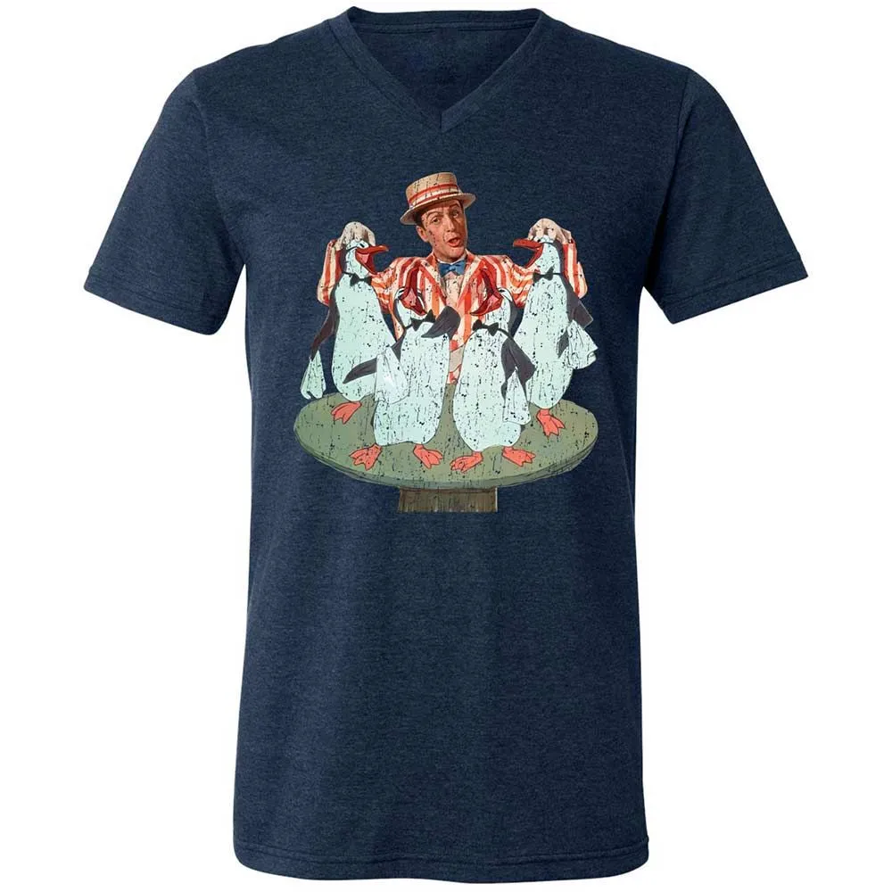 Unisex V-Neck T-Shirt - KMJBCDE2 - Heather Navy - 13