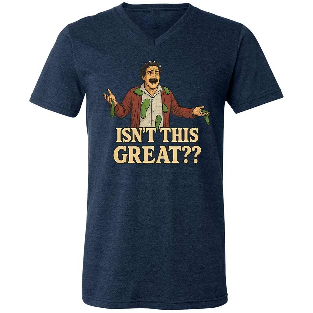 Unisex V-Neck T-Shirt - 4G936J9T - Heather Navy - 13