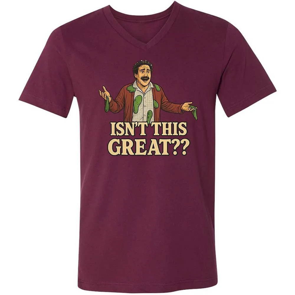 Unisex V-Neck T-Shirt - 4G936J9T - Maroon - 14