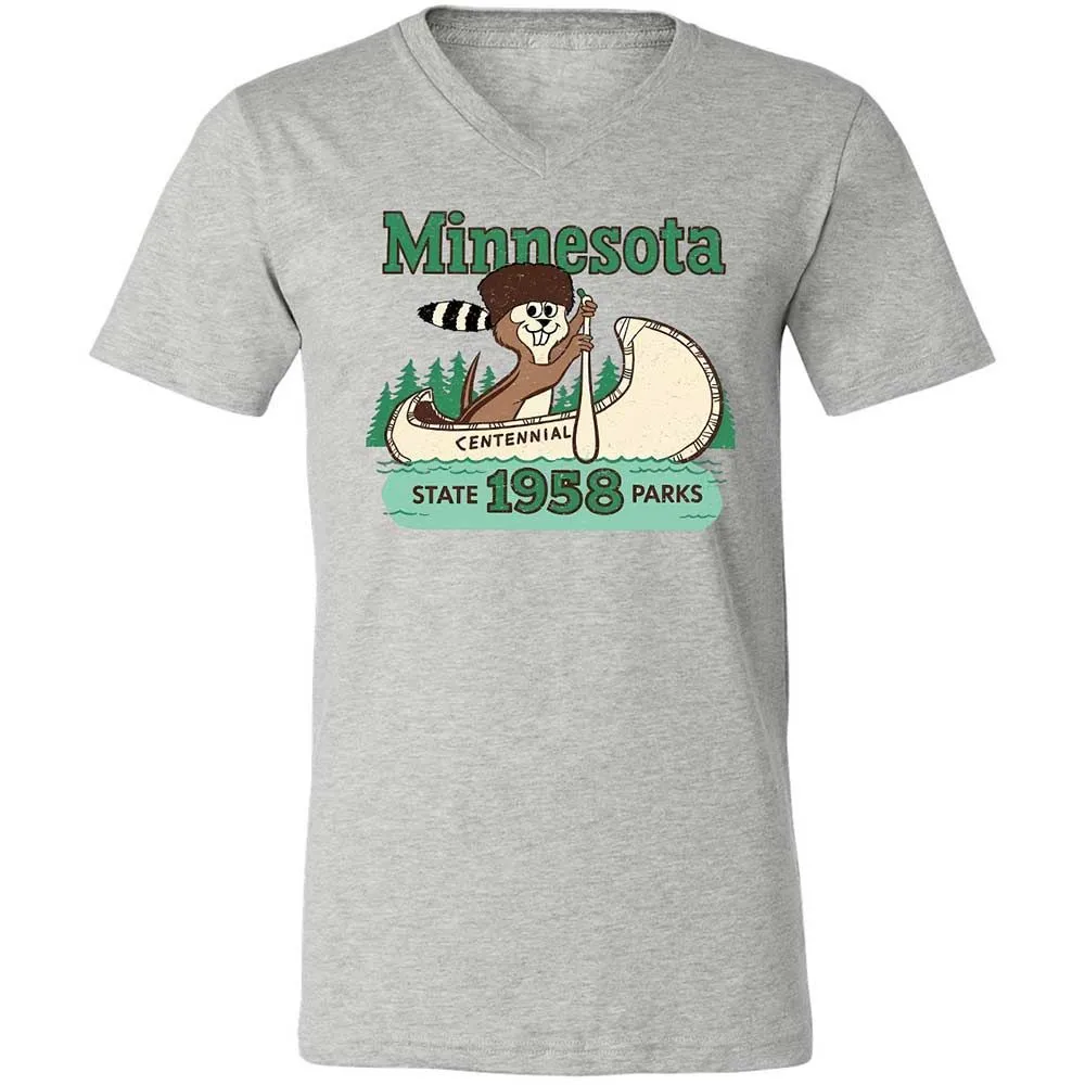 Unisex V-Neck T-Shirt - WQCBZTXK - Athletic Heather - 2