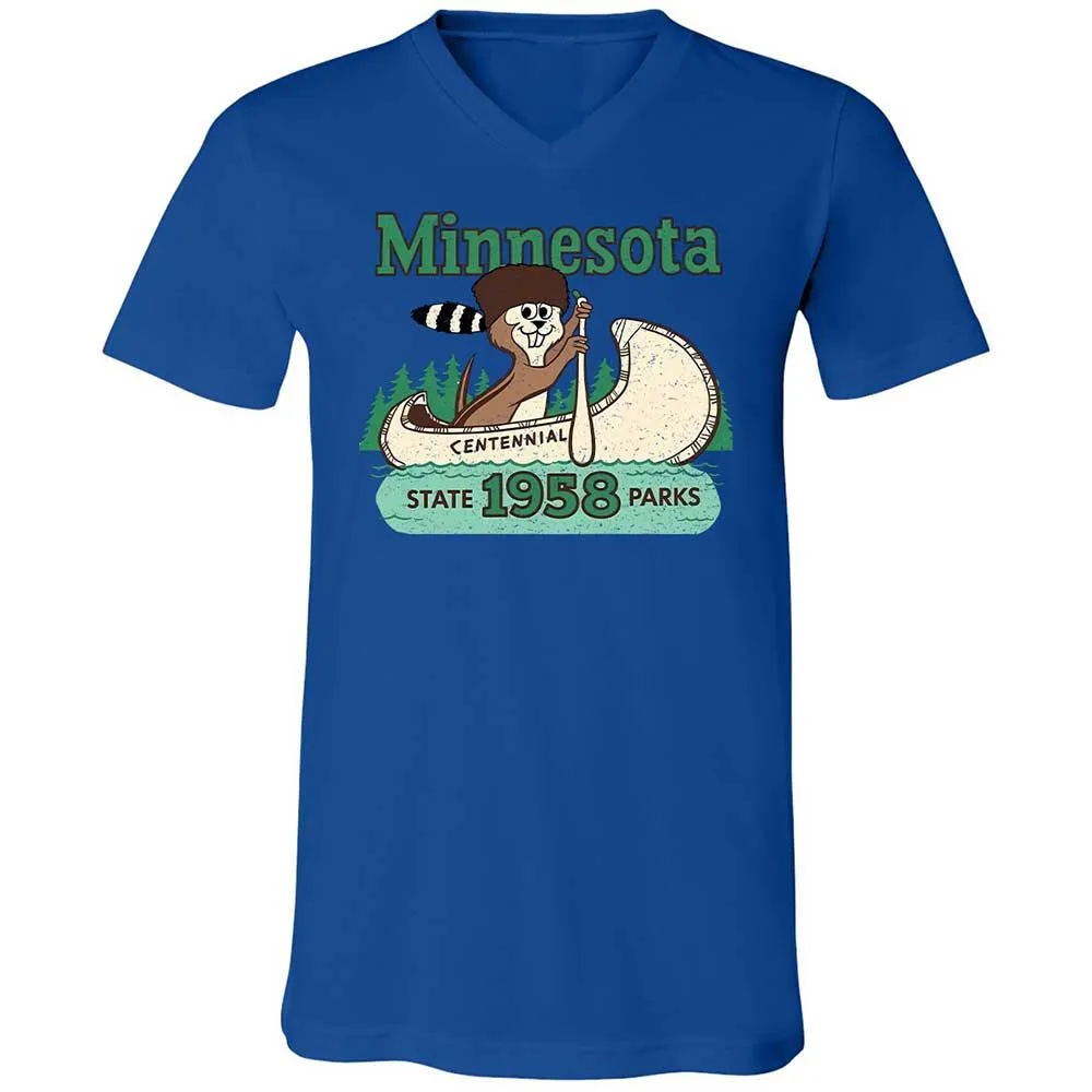 Unisex V-Neck T-Shirt - WQCBZTXK - True Royal - 3