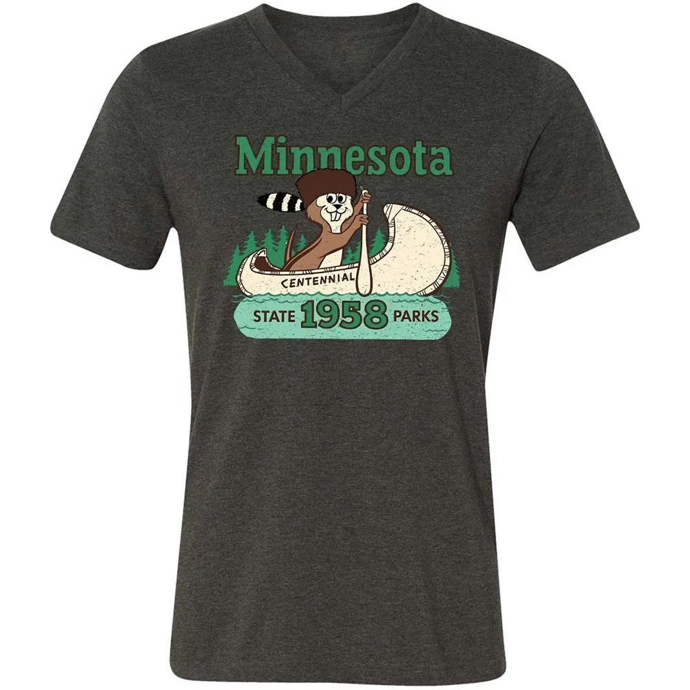 Unisex V-Neck T-Shirt - WQCBZTXK - Dark Grey Heather - 8