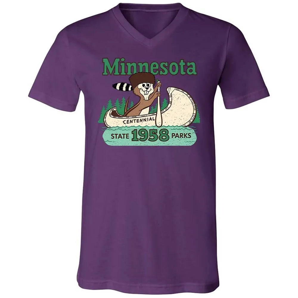 Unisex V-Neck T-Shirt - WQCBZTXK - Team Purple - 10