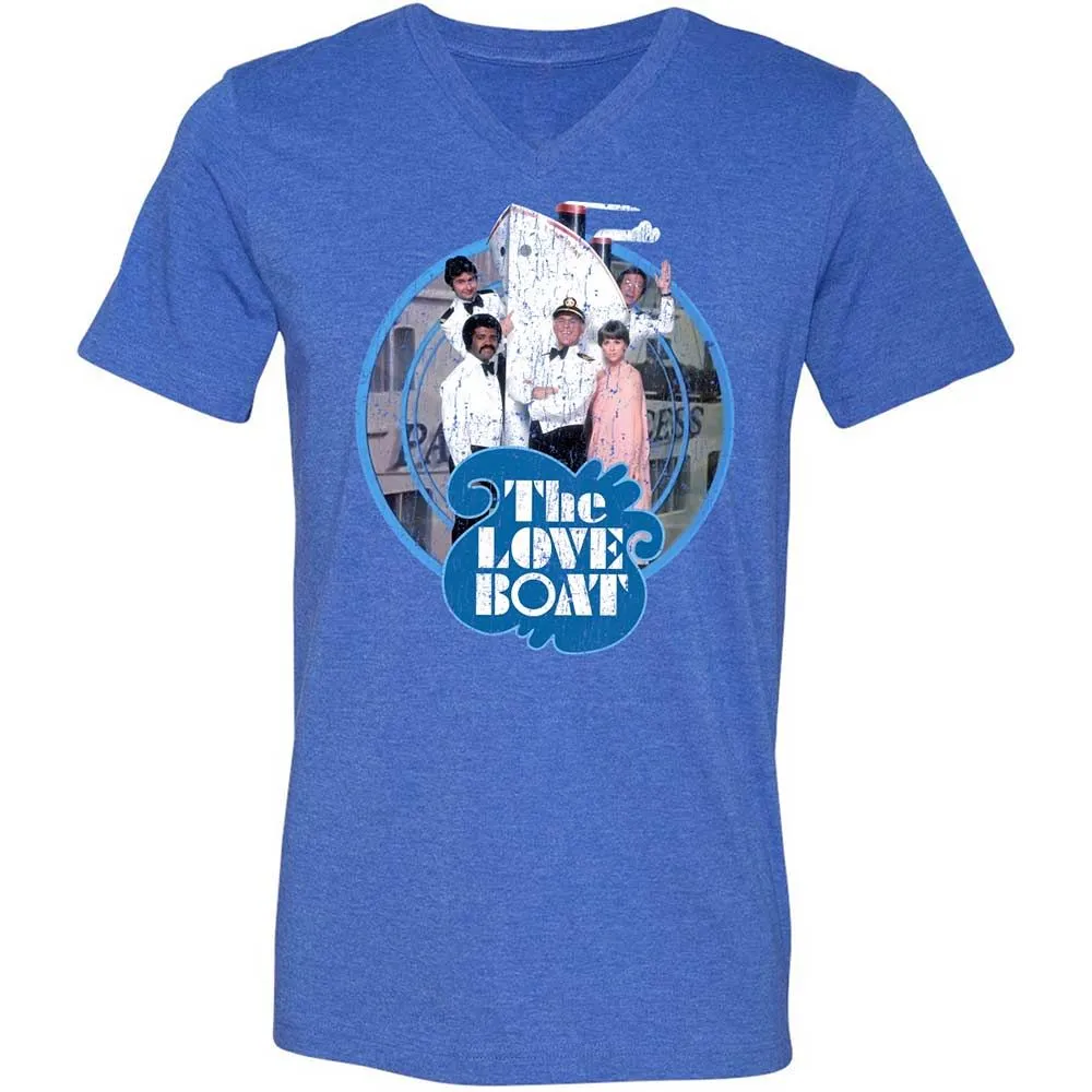 Unisex V-Neck T-Shirt - MEYLLC2Y - Heather True Royal - 4