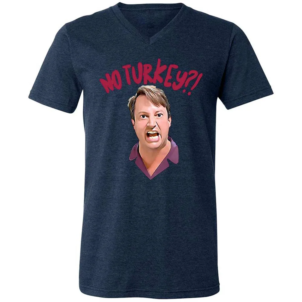 Unisex V-Neck T-Shirt - HMFGFSAA - Heather Navy - 13