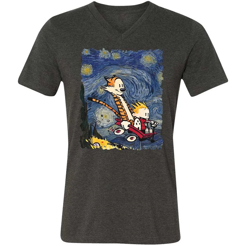 Unisex V-Neck T-Shirt - PDYASERS - Dark Grey Heather - 8