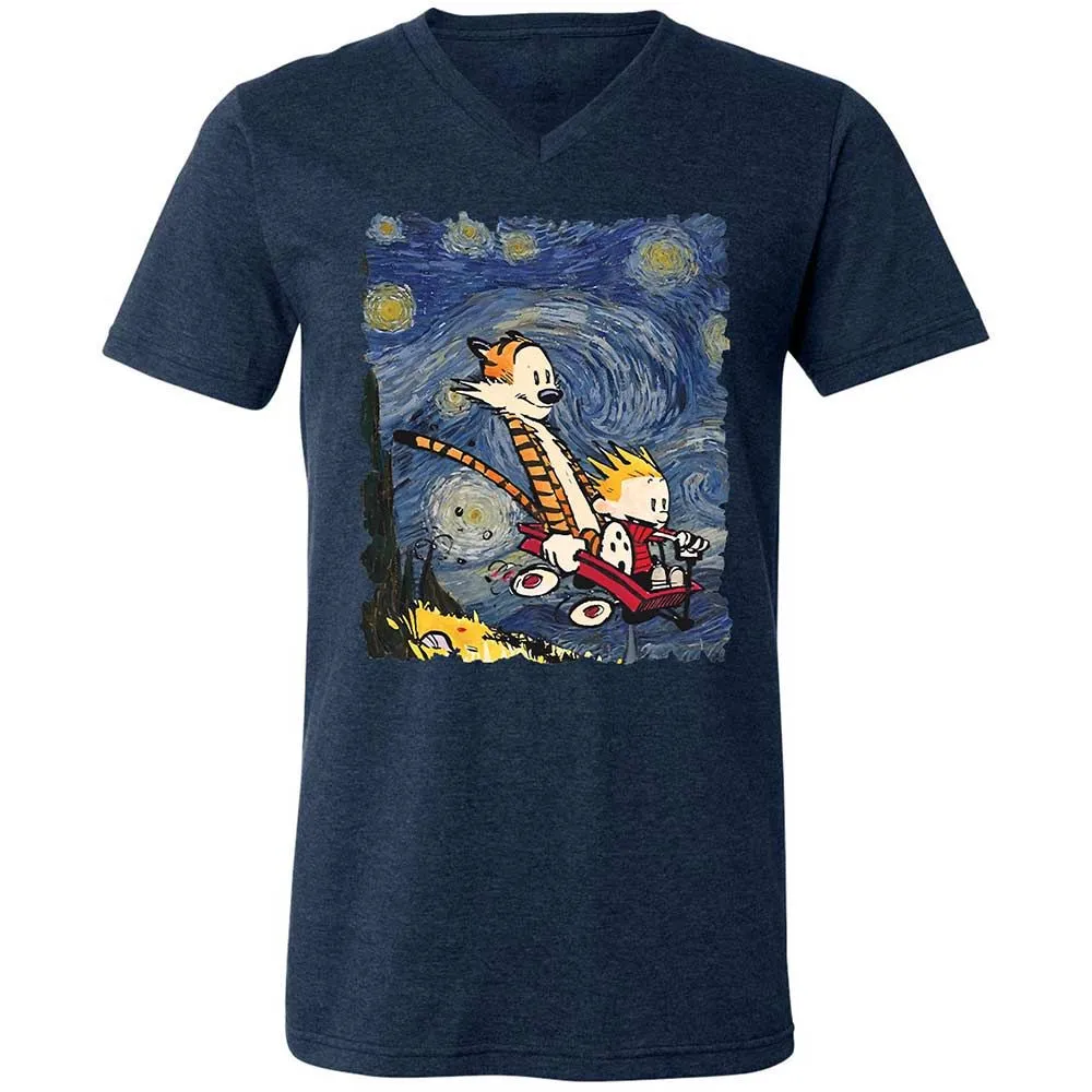 Unisex V-Neck T-Shirt - PDYASERS - Heather Navy - 13