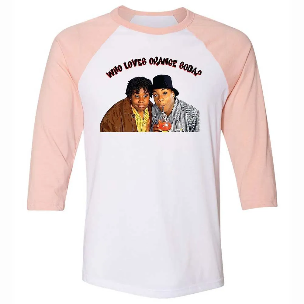 Unisex 3/4 Baseball Tee - KD9YX44L - White/Heather Peach - 5