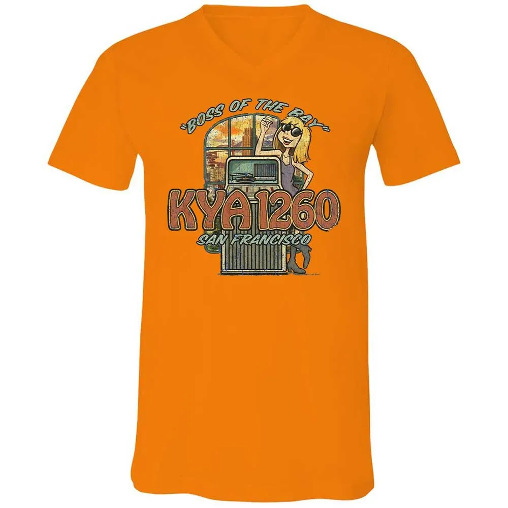 Unisex V-Neck T-Shirt - KR8AK6H4 - Orange - 7