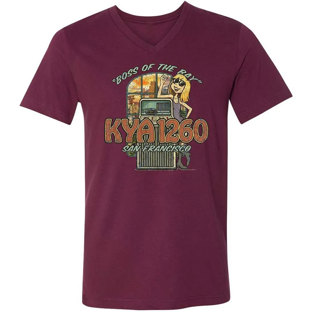 Unisex V-Neck T-Shirt - KR8AK6H4 - Maroon - 14