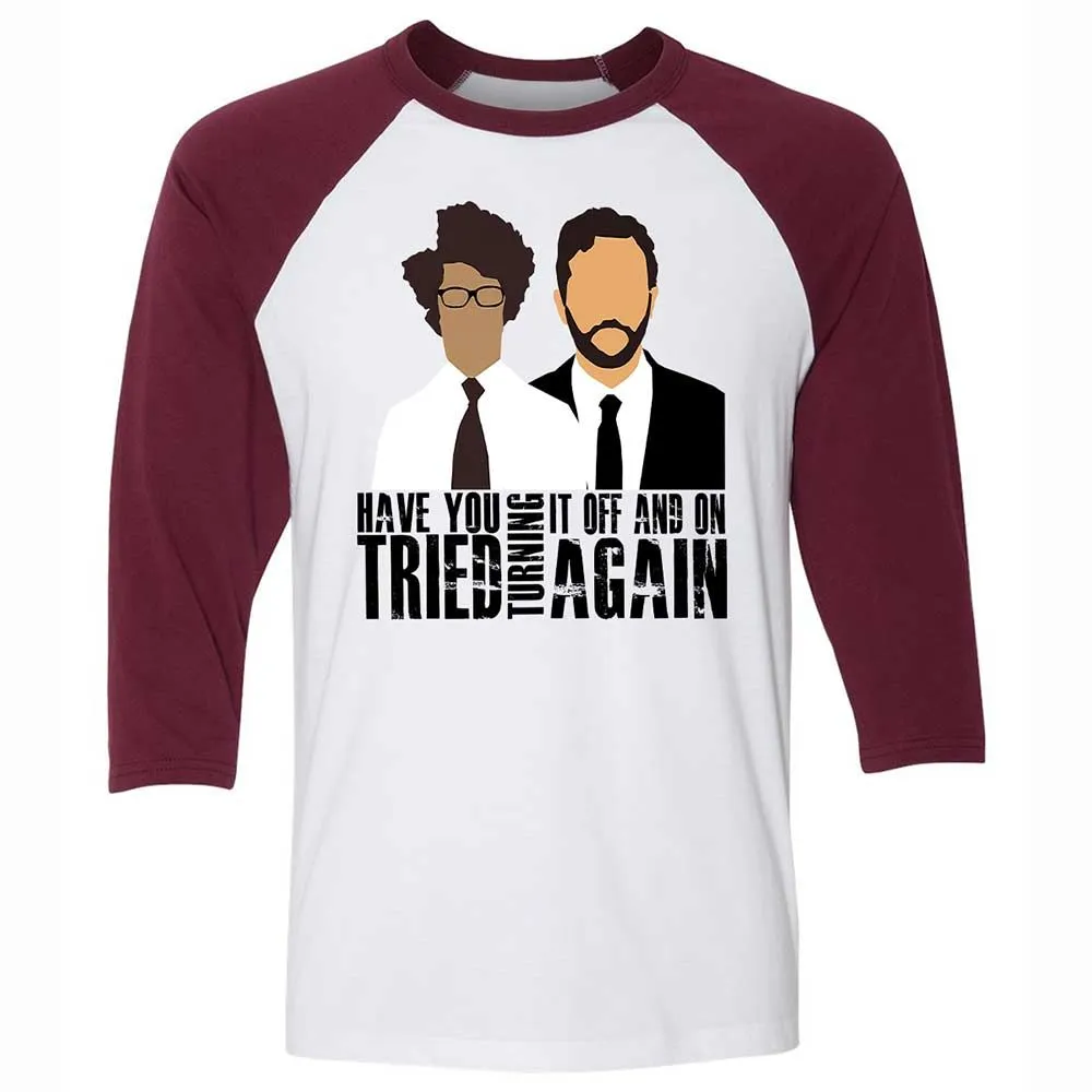 Unisex 3/4 Baseball Tee - L5GXYM27 - White/Maroon - 7
