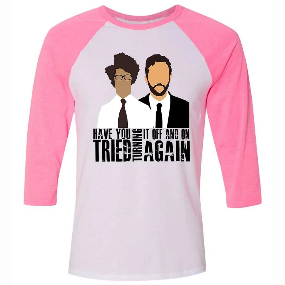 Unisex 3/4 Baseball Tee - L5GXYM27 - White/Neon Pink - 12