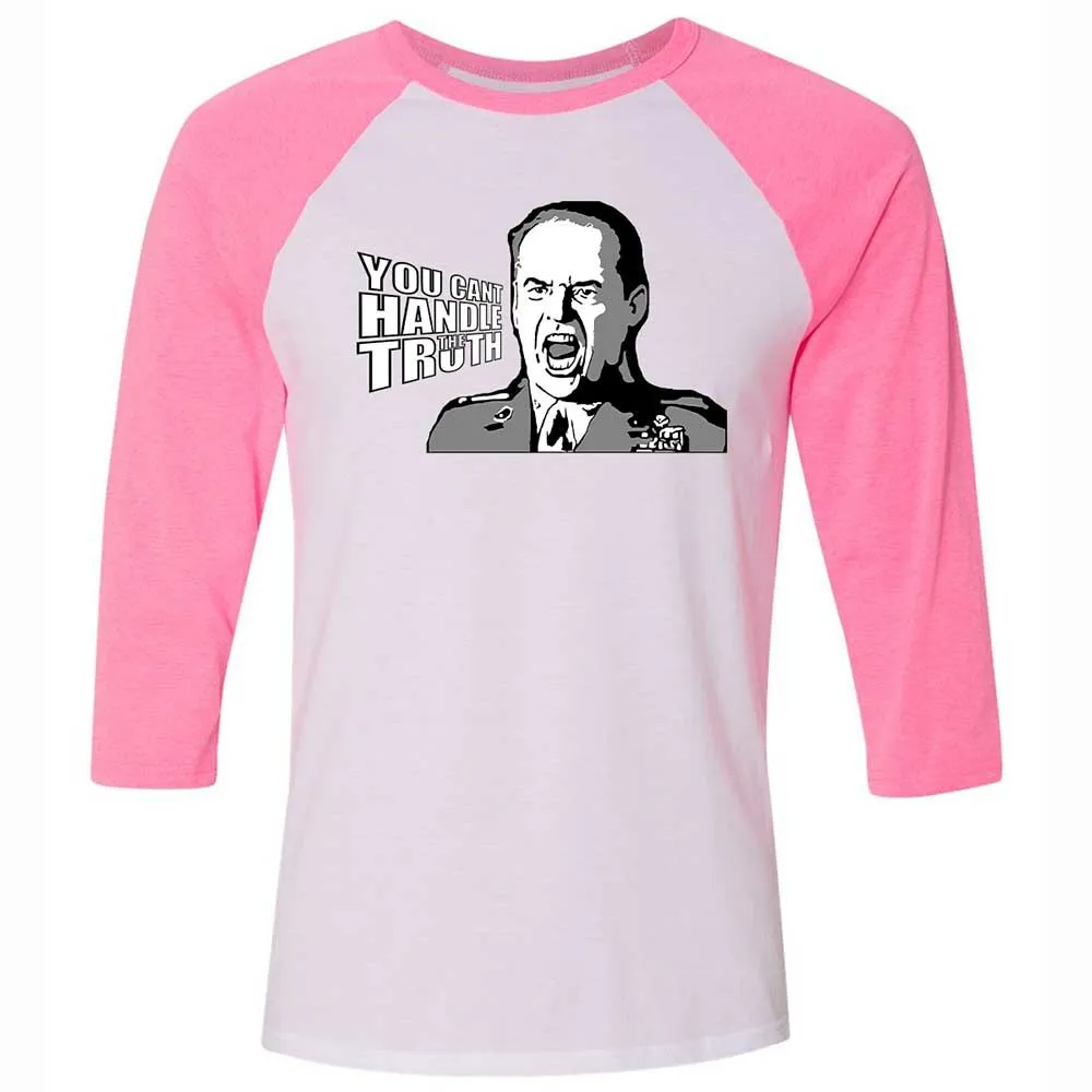 Unisex 3/4 Baseball Tee - MH8LG14V - White/Neon Pink - 12