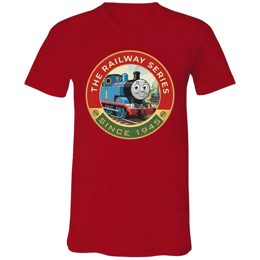 Unisex V-Neck T-Shirt - XJKM4V6F - Red - 5