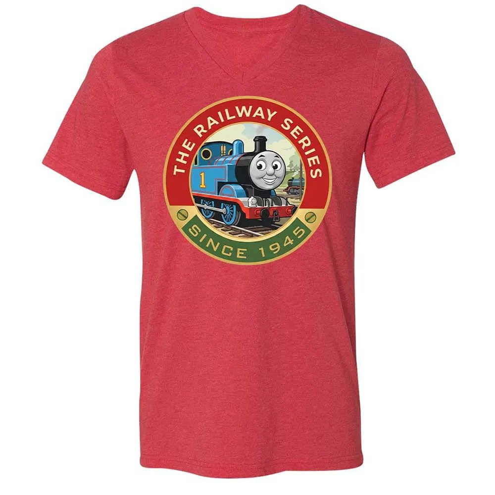 Unisex V-Neck T-Shirt - XJKM4V6F - Heather Red - 6