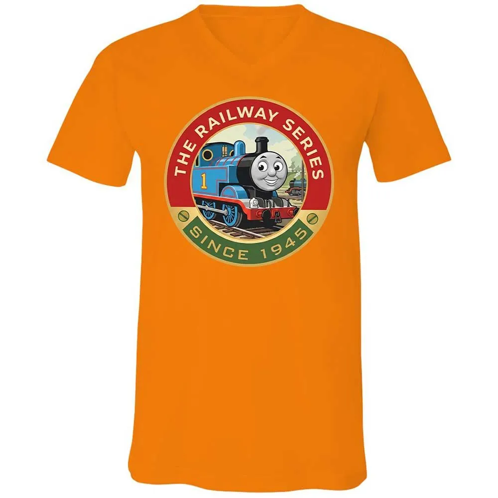 Unisex V-Neck T-Shirt - XJKM4V6F - Orange - 7