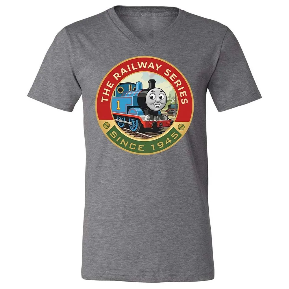 Unisex V-Neck T-Shirt - XJKM4V6F - Deep Heather - 9