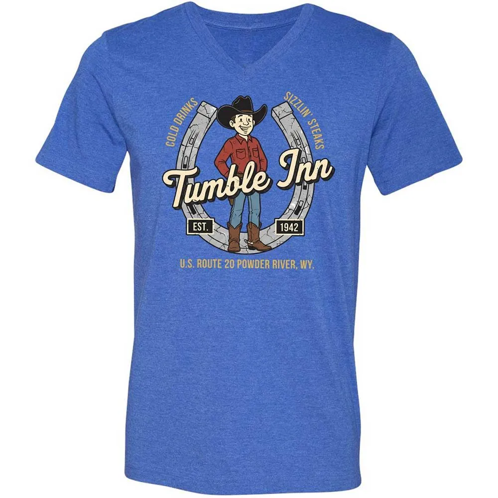 Unisex V-Neck T-Shirt - 65EF5G7D - Heather True Royal - 4