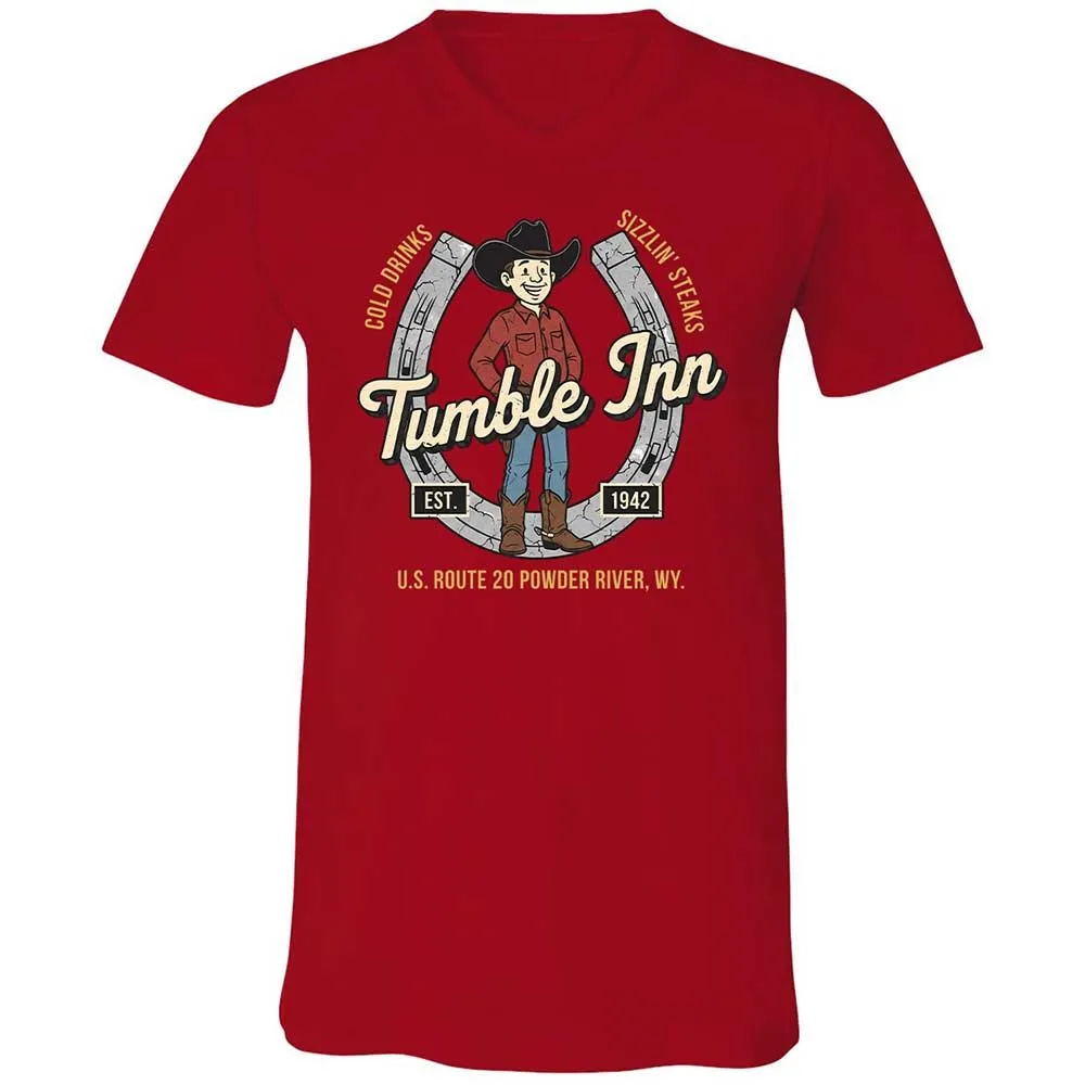 Unisex V-Neck T-Shirt - 65EF5G7D - Red - 5