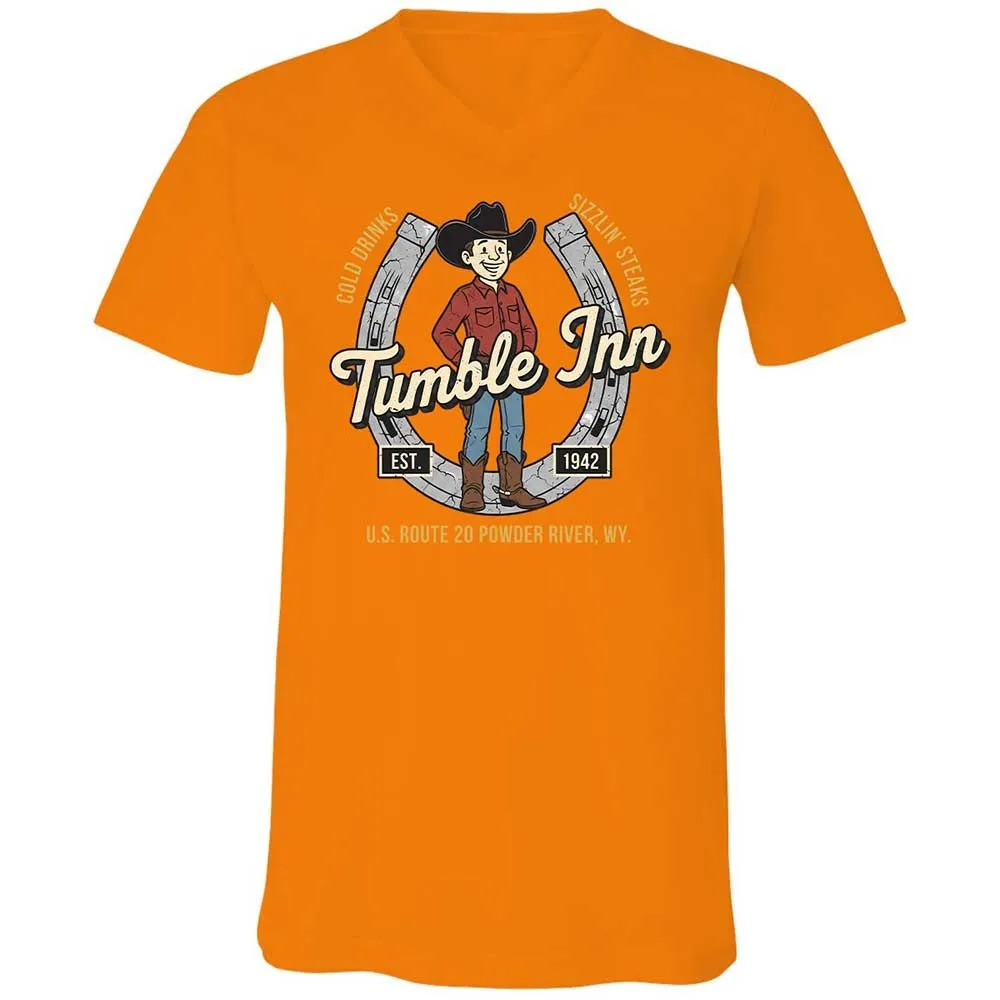 Unisex V-Neck T-Shirt - 65EF5G7D - Orange - 7