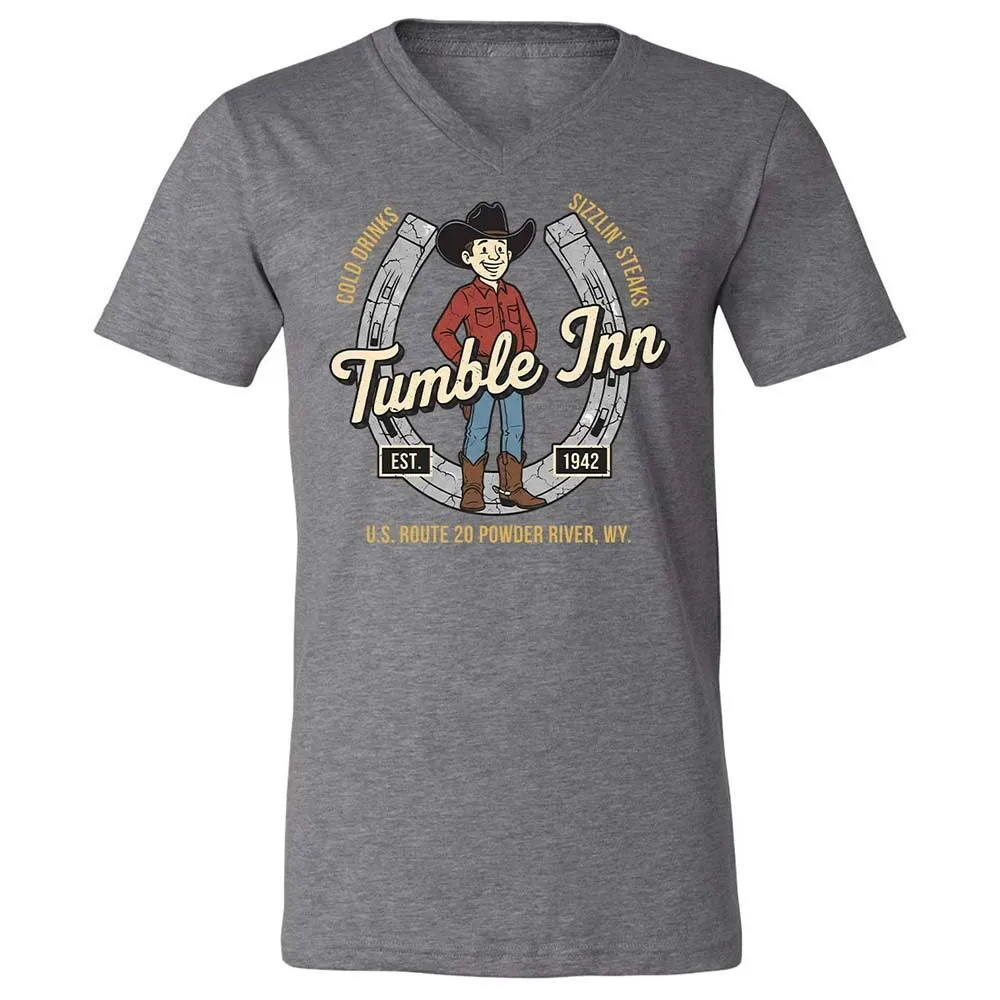Unisex V-Neck T-Shirt - 65EF5G7D - Deep Heather - 9