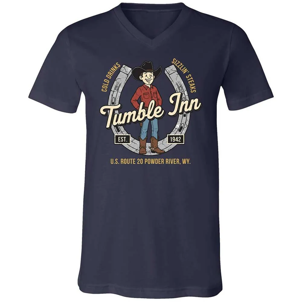 Unisex V-Neck T-Shirt - 65EF5G7D - Navy - 12