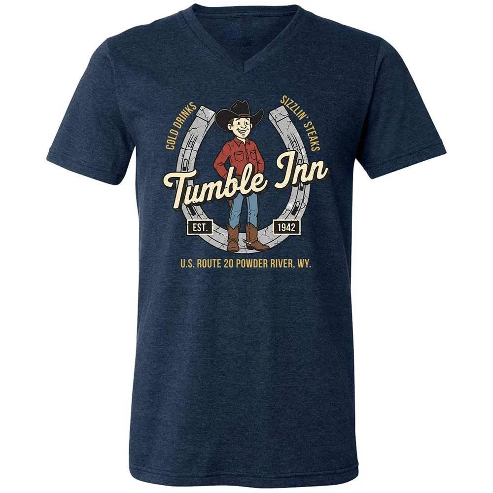 Unisex V-Neck T-Shirt - 65EF5G7D - Heather Navy - 13
