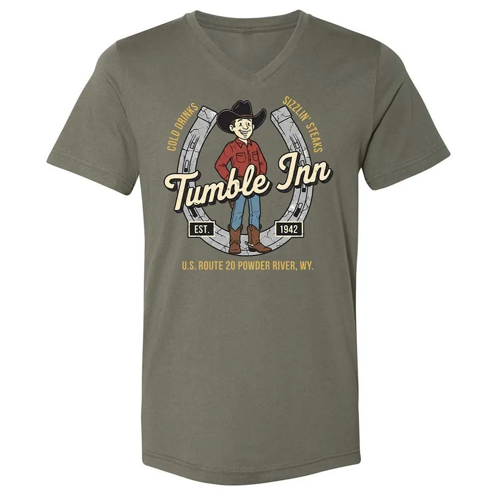 Unisex V-Neck T-Shirt - 65EF5G7D - Military Green - 15