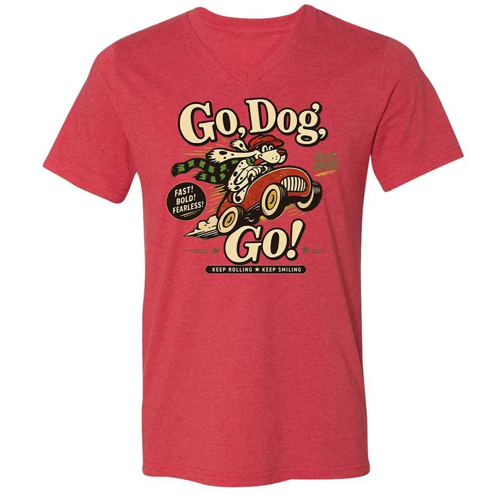 Unisex V-Neck T-Shirt - L5GDX3KP - Heather Red - 6