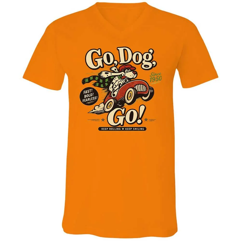 Unisex V-Neck T-Shirt - L5GDX3KP - Orange - 7