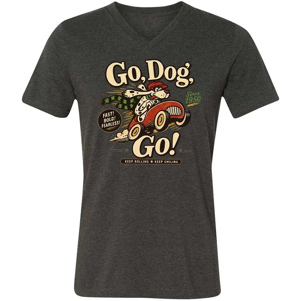 Unisex V-Neck T-Shirt - L5GDX3KP - Dark Grey Heather - 8