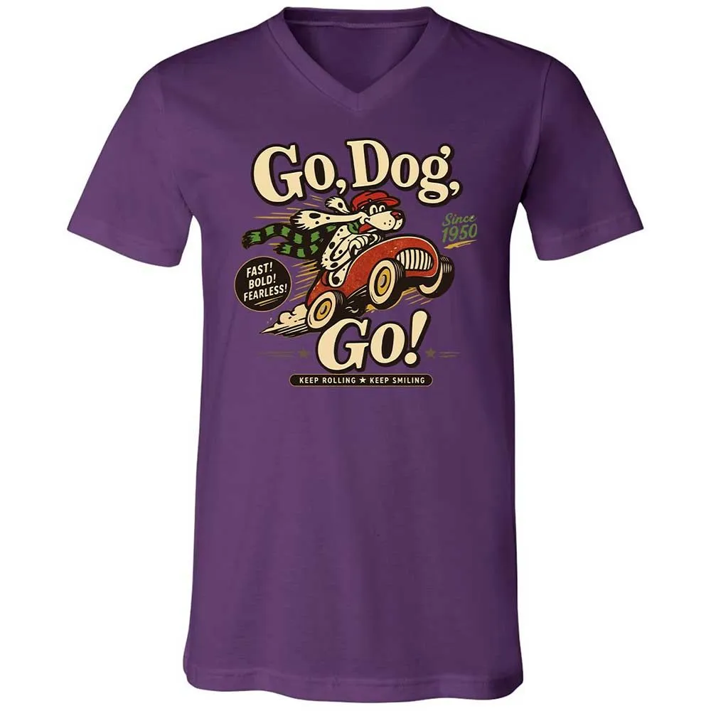 Unisex V-Neck T-Shirt - L5GDX3KP - Team Purple - 10
