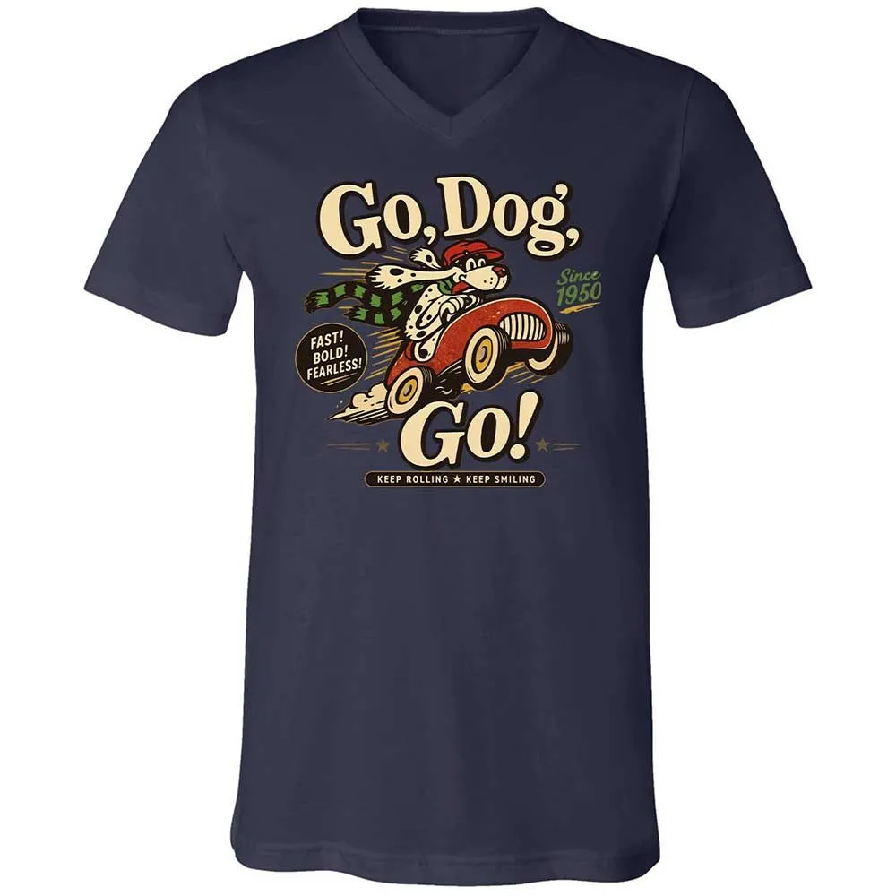 Unisex V-Neck T-Shirt - L5GDX3KP - Navy - 12