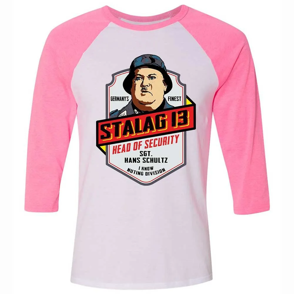 Unisex 3/4 Baseball Tee - 2MKHQLFV - White/Neon Pink - 12