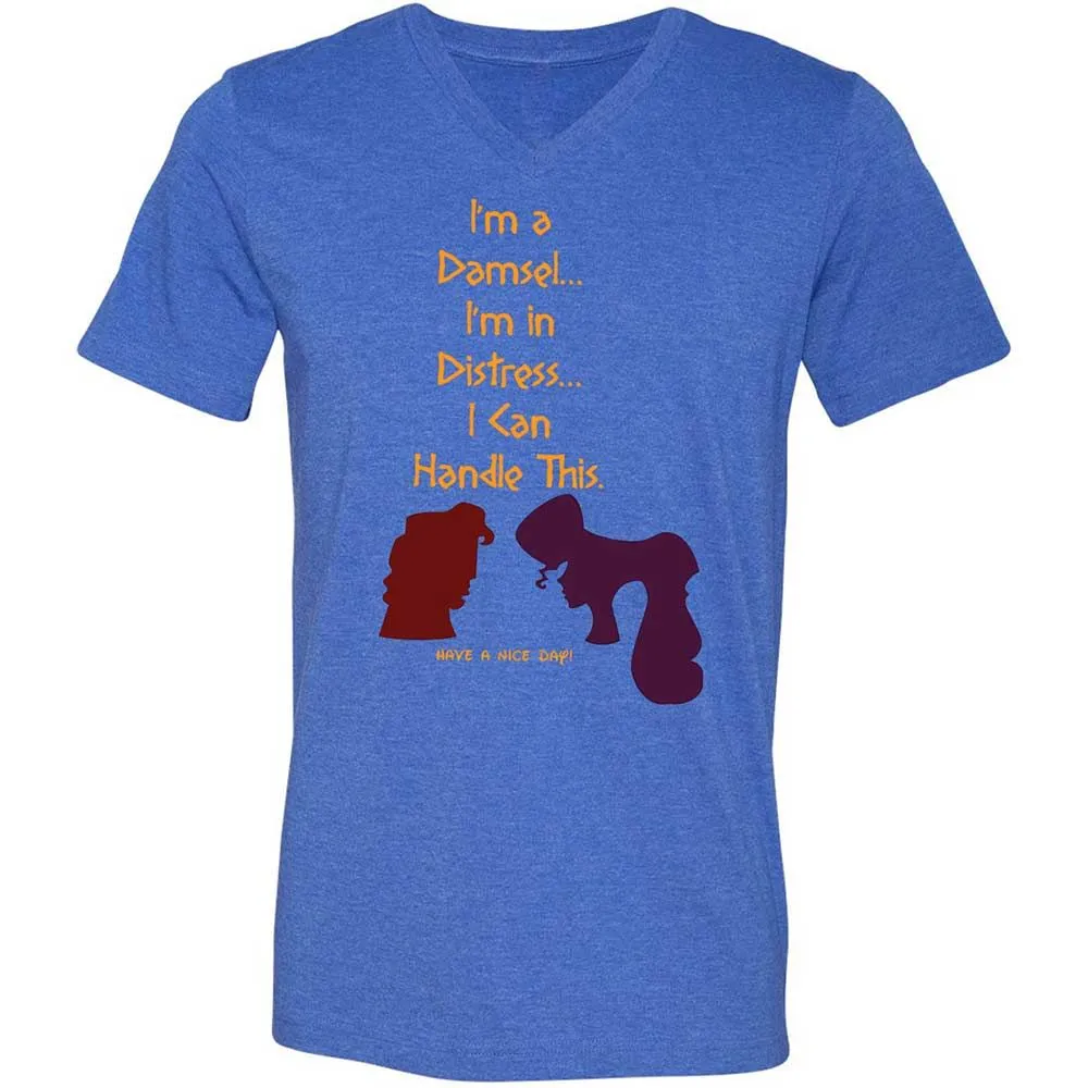 Unisex V-Neck T-Shirt - 1HN9TB3K - Heather True Royal - 4