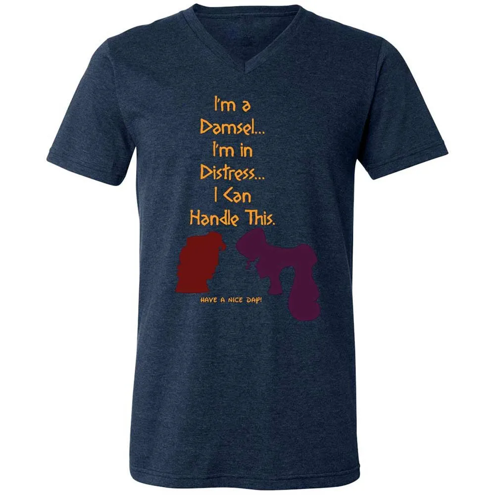 Unisex V-Neck T-Shirt - 1HN9TB3K - Heather Navy - 13