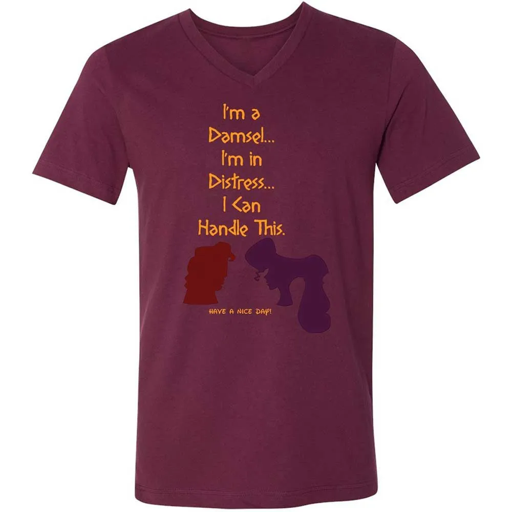 Unisex V-Neck T-Shirt - 1HN9TB3K - Maroon - 14