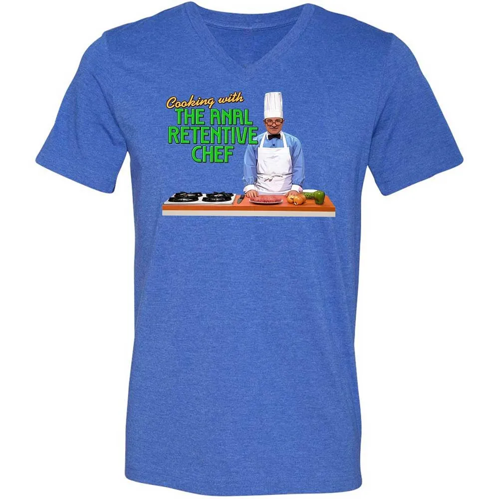 Unisex V-Neck T-Shirt - M6QQ6ZHC - Heather True Royal - 4