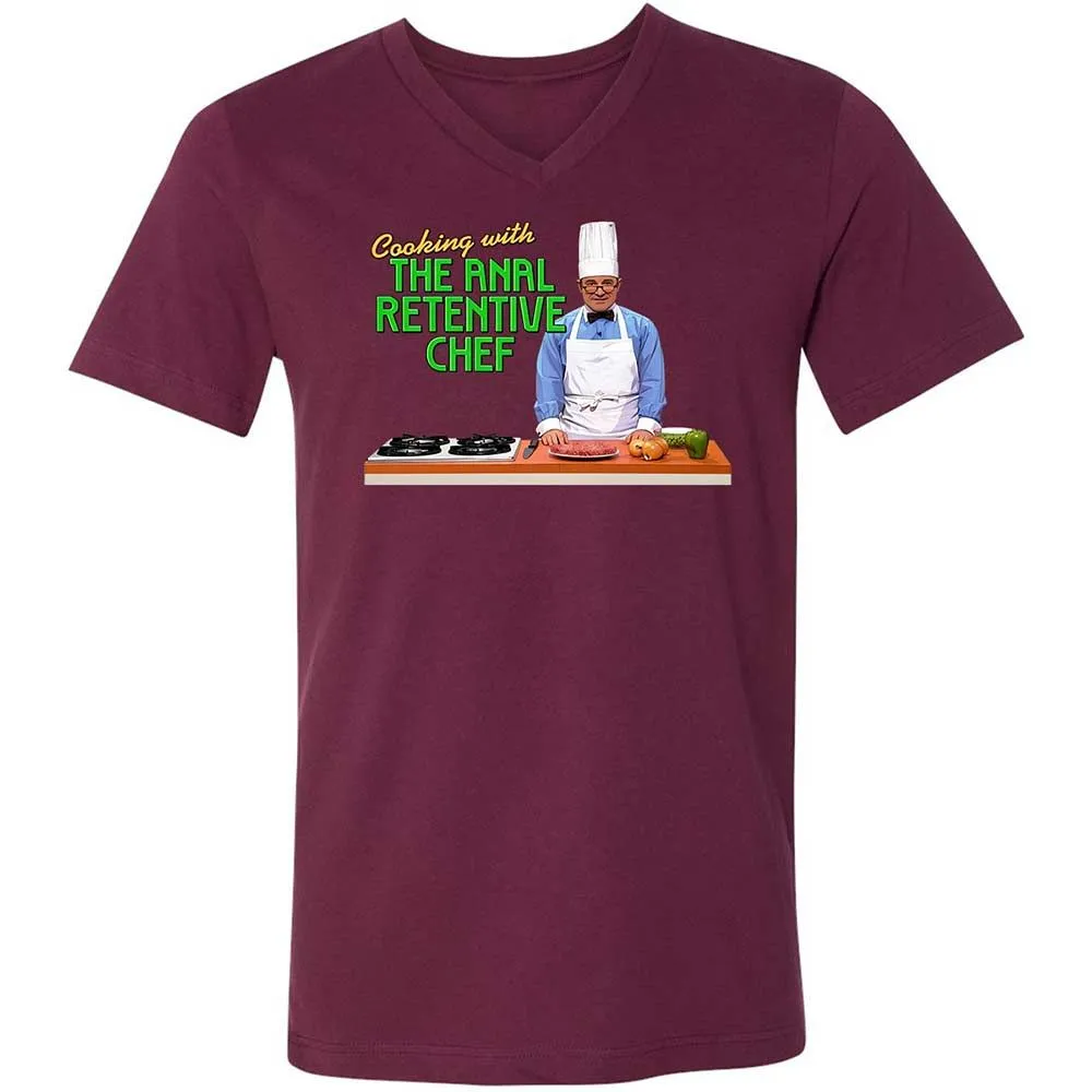 Unisex V-Neck T-Shirt - M6QQ6ZHC - Maroon - 14
