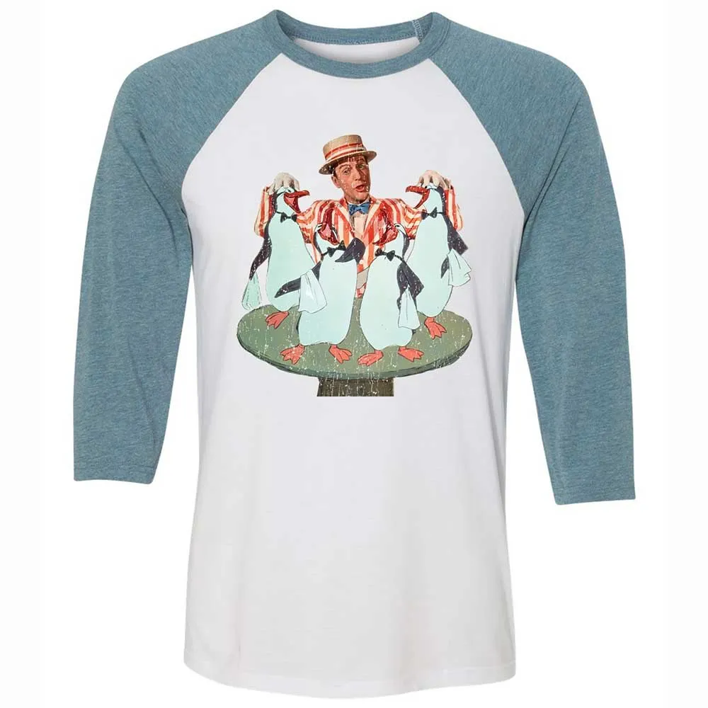 Unisex 3/4 Baseball Tee - R6H2YD4N - White/Denim - 3