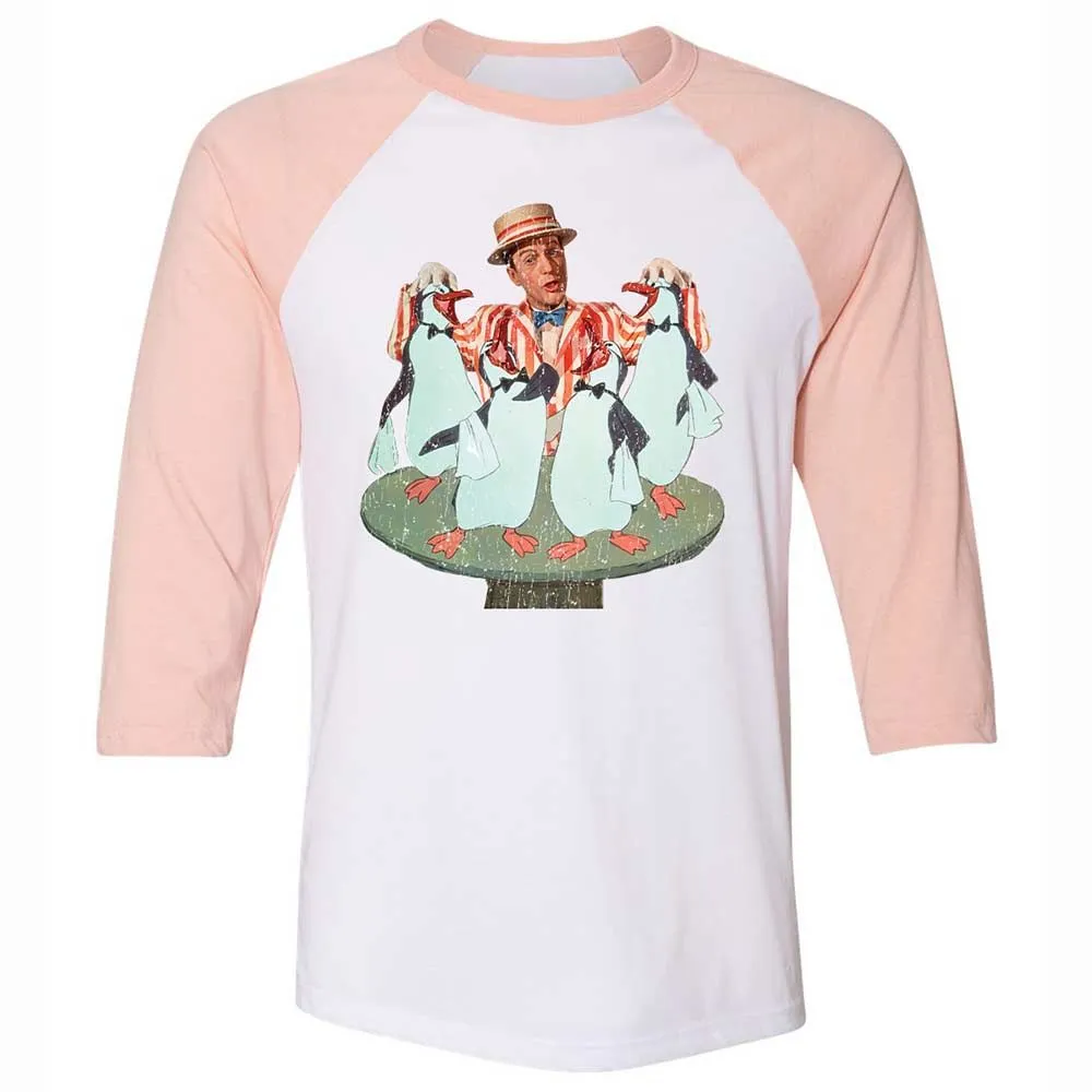 Unisex 3/4 Baseball Tee - R6H2YD4N - White/Heather Peach - 5