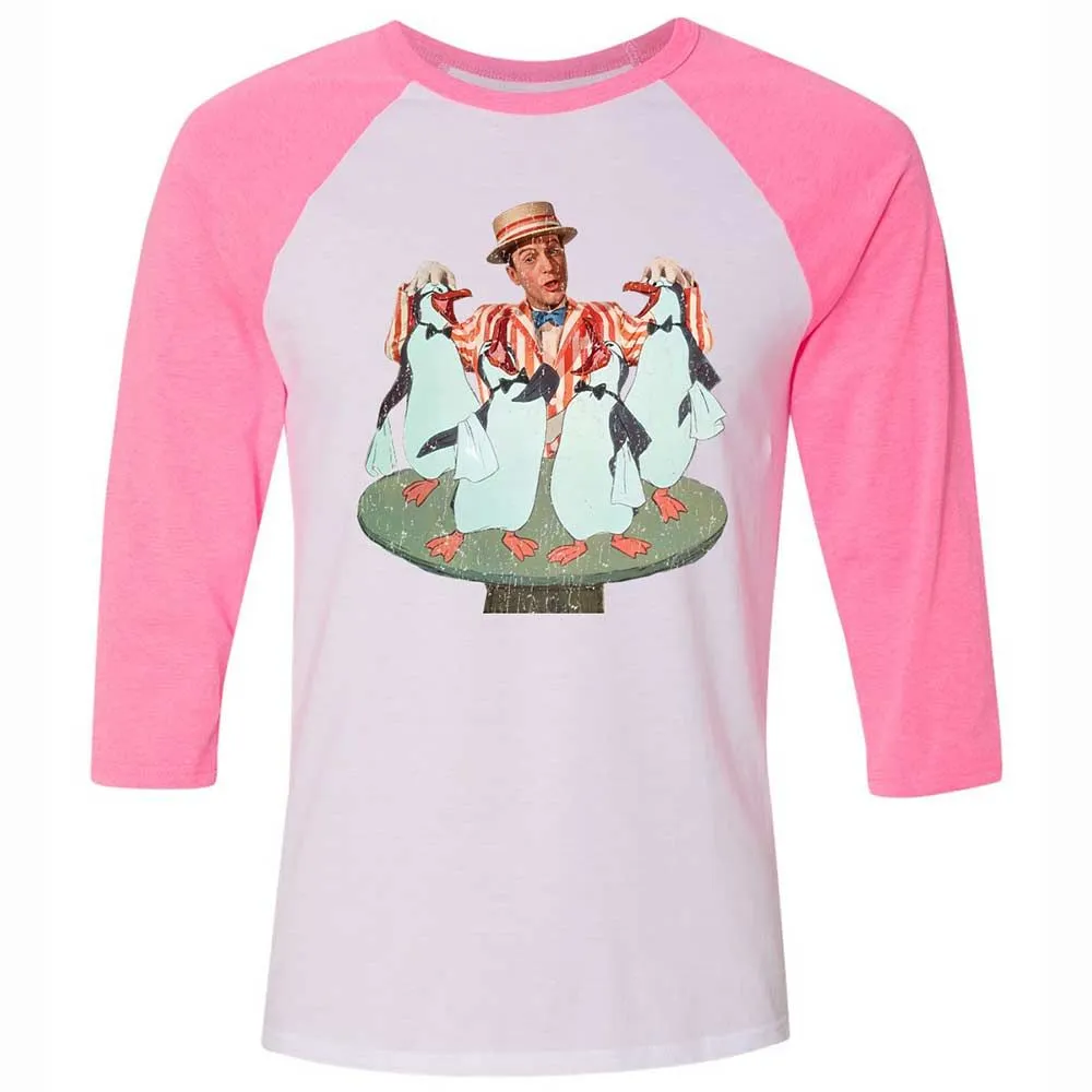 Unisex 3/4 Baseball Tee - R6H2YD4N - White/Neon Pink - 12