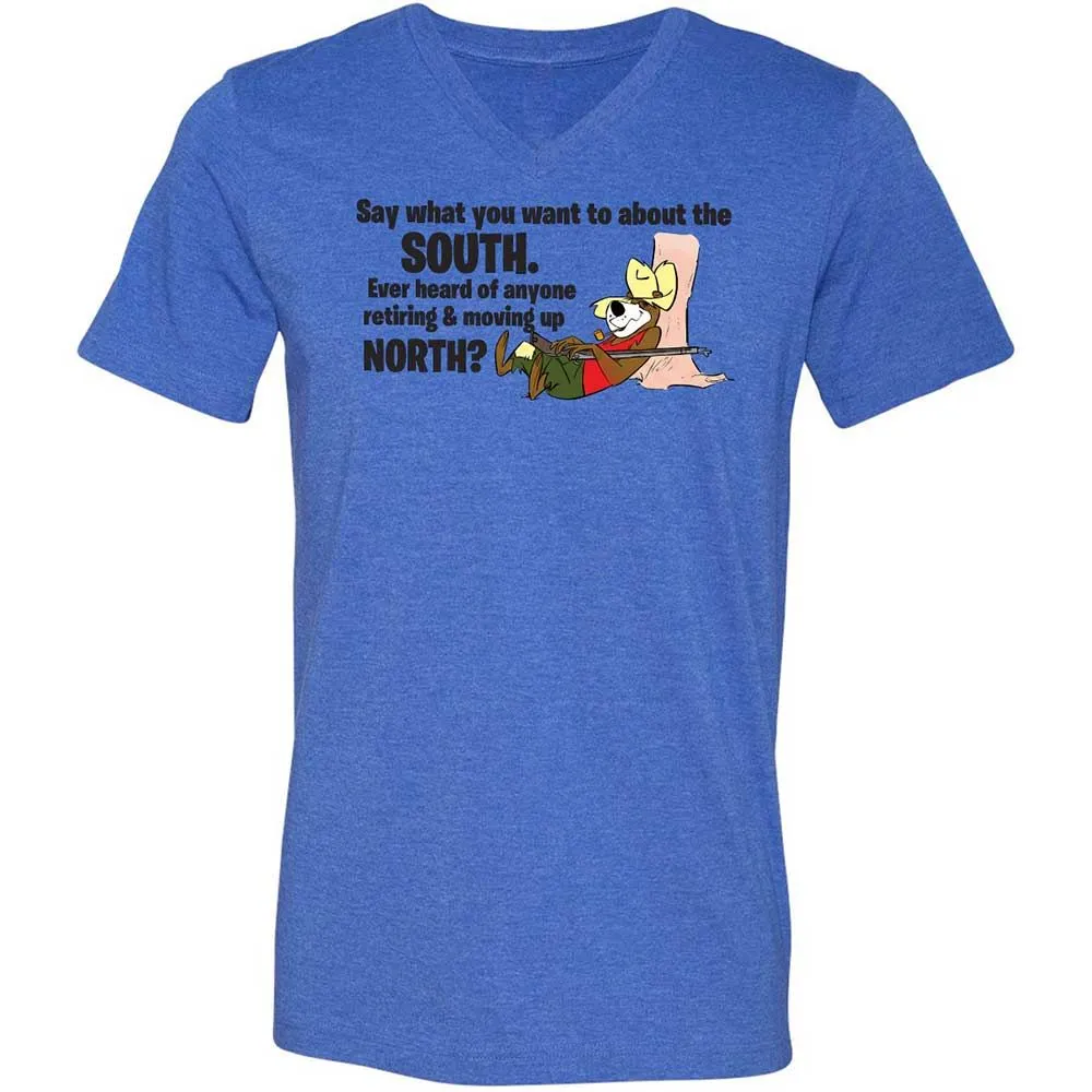 Unisex V-Neck T-Shirt - Q2PQ94JK - Heather True Royal - 4