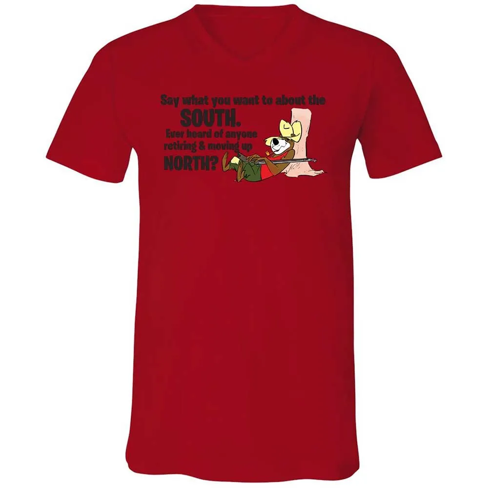 Unisex V-Neck T-Shirt - Q2PQ94JK - Red - 5