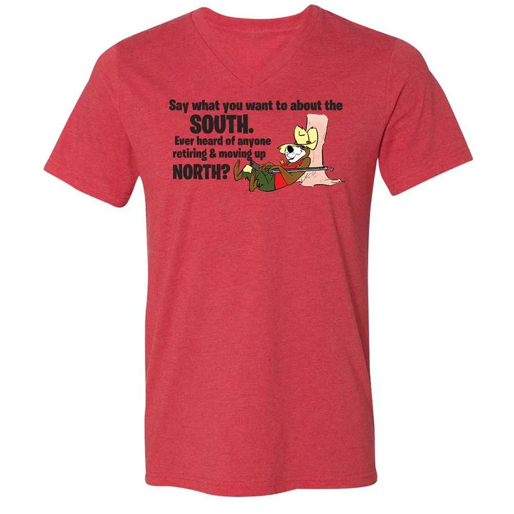 Unisex V-Neck T-Shirt - Q2PQ94JK - Heather Red - 6