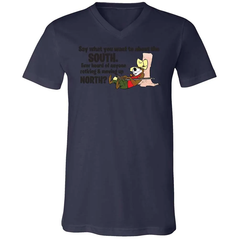 Unisex V-Neck T-Shirt - Q2PQ94JK - Navy - 12