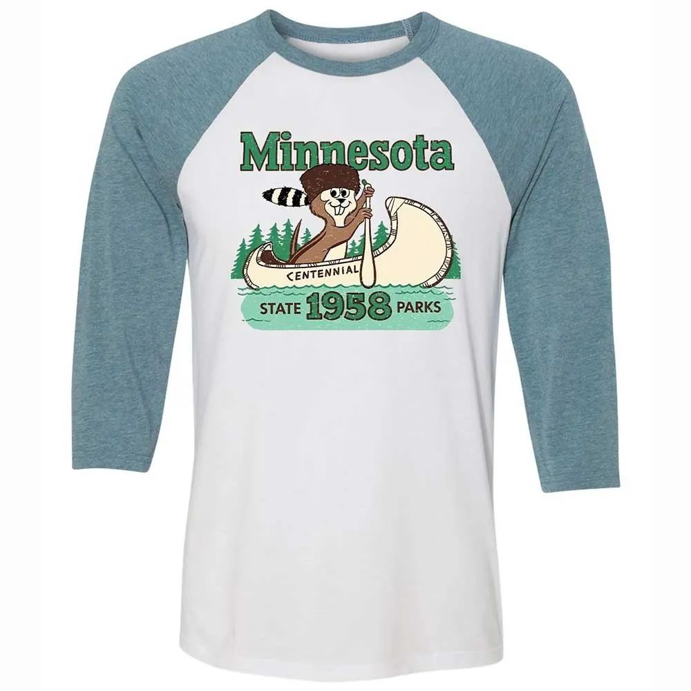 Unisex 3/4 Baseball Tee - DJWCGW46 - White/Denim - 3