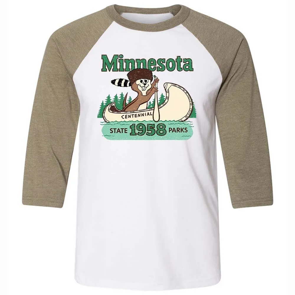 Unisex 3/4 Baseball Tee - DJWCGW46 - White/Heather Olive - 4
