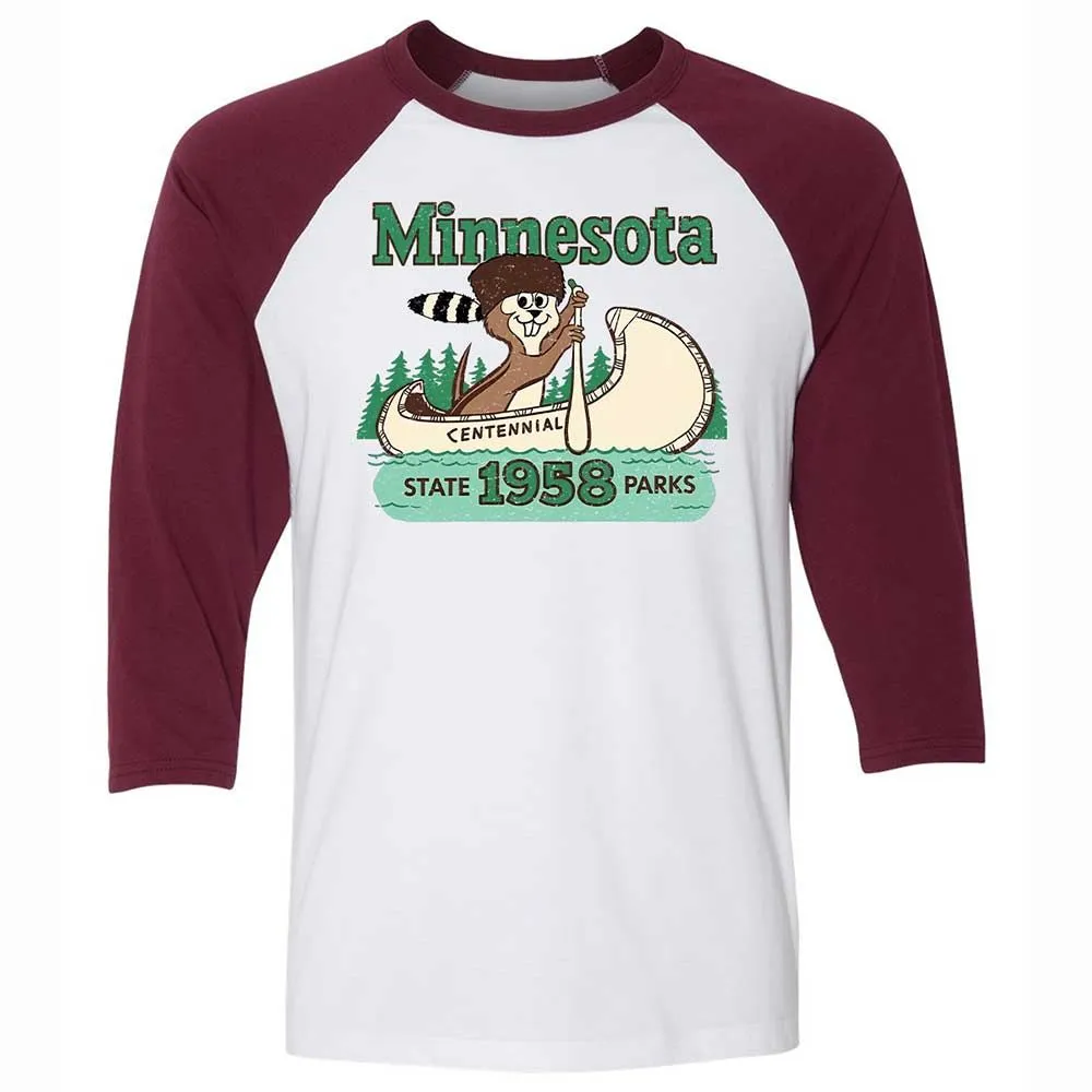 Unisex 3/4 Baseball Tee - DJWCGW46 - White/Maroon - 7